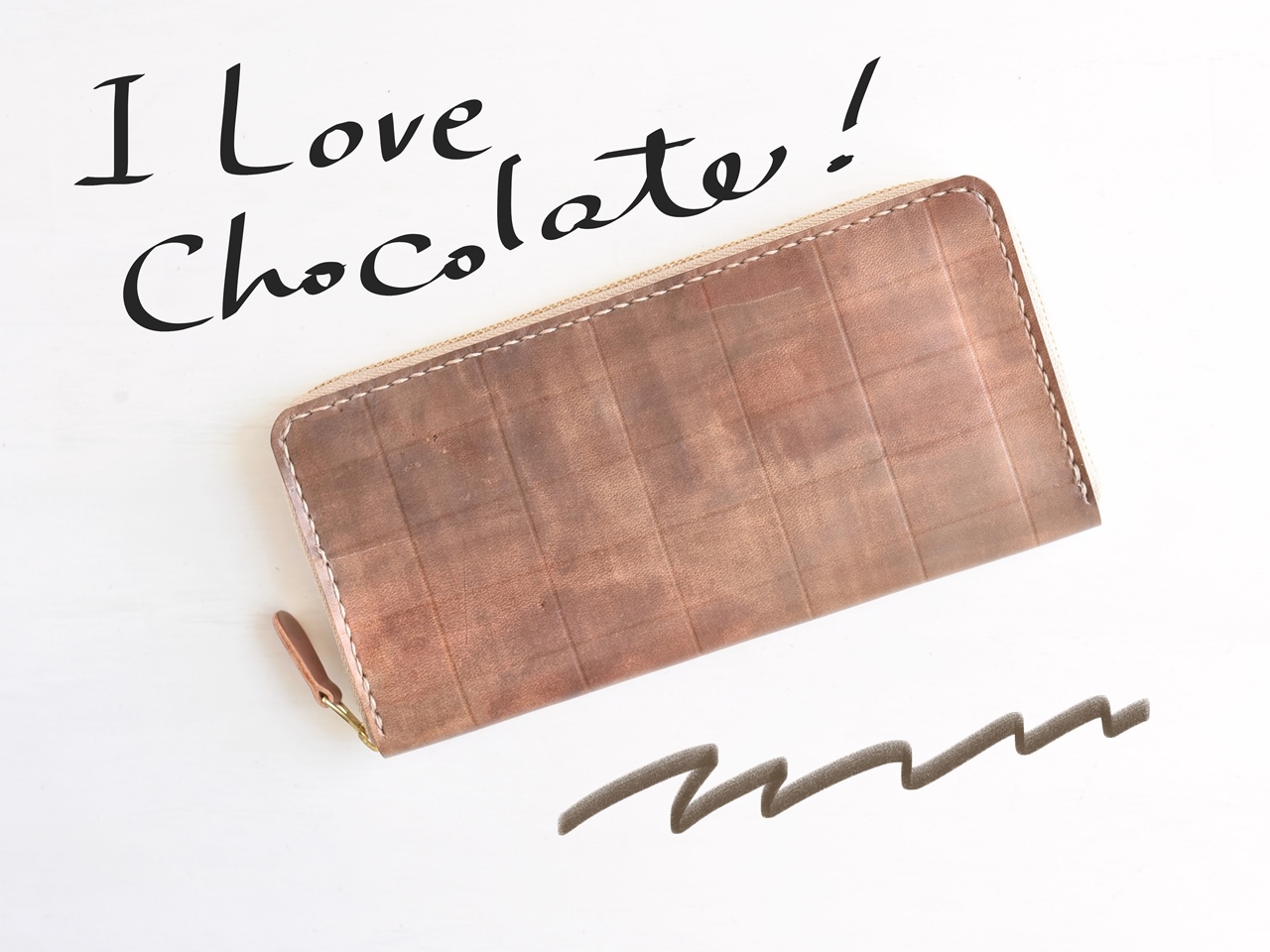 チョコレート（ラウンドファスナー長財布）